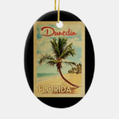 Dunedin Palm Tree Vintage Travel Keramisch Ornament (Achterkant)