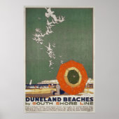 Duneland Beaches Vintage Travel Poster (Voorkant)