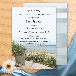 Dunes and Beach Nautical Baby shower Invitation Kaart
