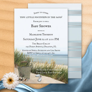 Dunes and Beach Nautical Baby shower Invitation Kaart