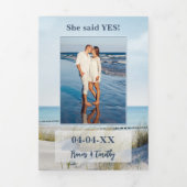 Dunes and Beach Photos All-in-one Wedding Drieluik Uitnodiging (Cover)