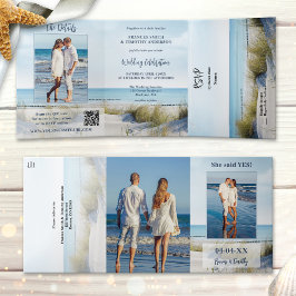 Dunes and Beach Photos All-in-one Wedding Drieluik Uitnodiging