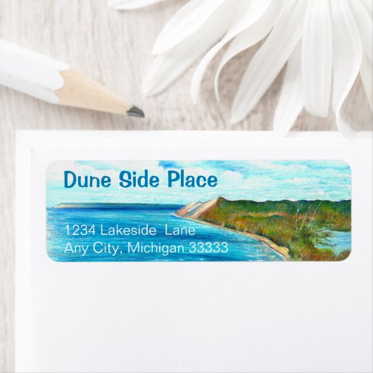 Dunes Coastal Shore Lake Personalize Etiket (Insitu)
