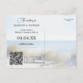 Dunes en Beach Photo QR Save the Date Briefkaart (Achterkant)