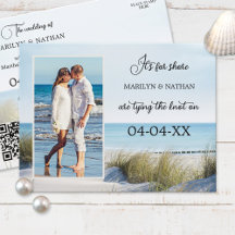 Dunes en Beach Photo QR Save the Date Briefkaart