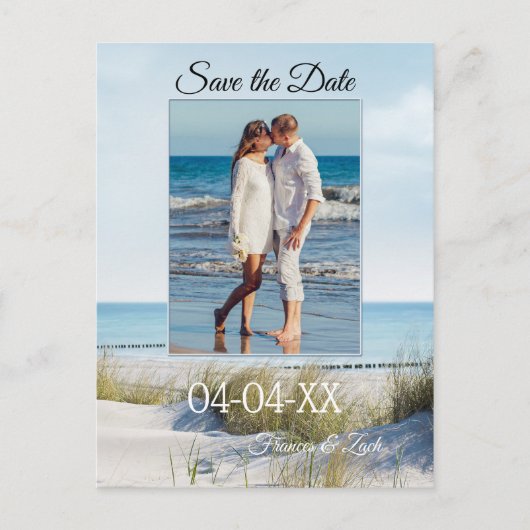 Dunes en Beach Photo Save the Date Briefkaart (Voorkant)