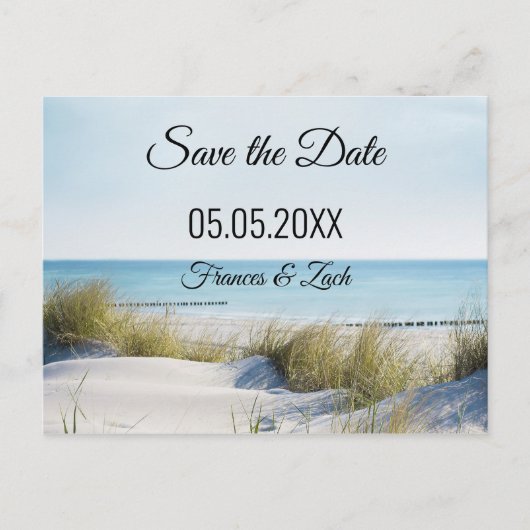 Dunes en Beach Save the Date Briefkaart (Voorkant)