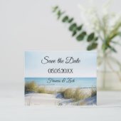 Dunes en Beach Save the Date Briefkaart (Staand voorkant)