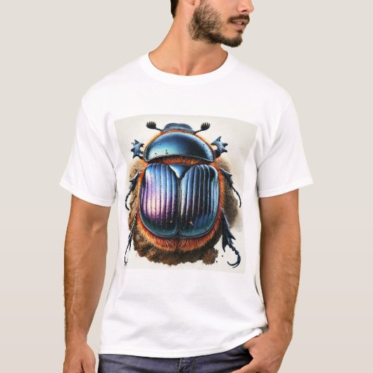 Dung beetle 200724IREF213 - Watercolor T-shirt (Voorkant)