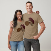 Dung Beetle Riding Bike met mestwiel T-shirt (Unisex)