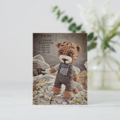  Dungarees Teddybeer Symbolisme Quote Schattige Briefkaart (Staand voorkant)