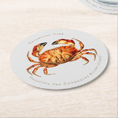 Dungeness Crab Illustratie Ronde Kartonnen Onderzetter (Gebogen)