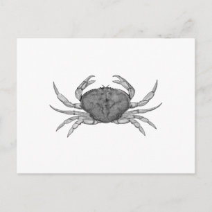 Dungeness Crab Logo (lijnkunst) Briefkaart