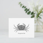 Dungeness Crab Logo (lijnkunst) Briefkaart (Staand voorkant)