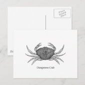 Dungeness Crab Logo (lijnkunst) Briefkaart (Voorkant / Achterkant)