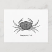 Dungeness Crab Logo (lijnkunst) Briefkaart (Voorkant)