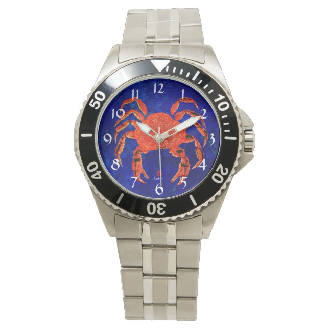 Dungeness Crab - Mannen zonder roestvrijstalen Hor Horloge (Voorkant)