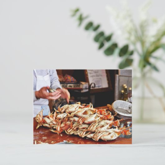 Dungeness Crab op Fishermans Wharf in San Francisc Briefkaart (Staand voorkant)