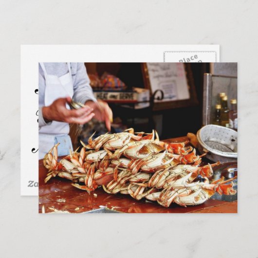 Dungeness Crab op Fishermans Wharf in San Francisc Briefkaart (Voorkant / Achterkant)