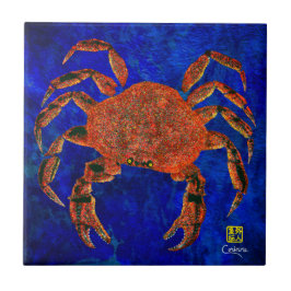 Dungeness Crab R - Small Ceramic Tile Tegeltje