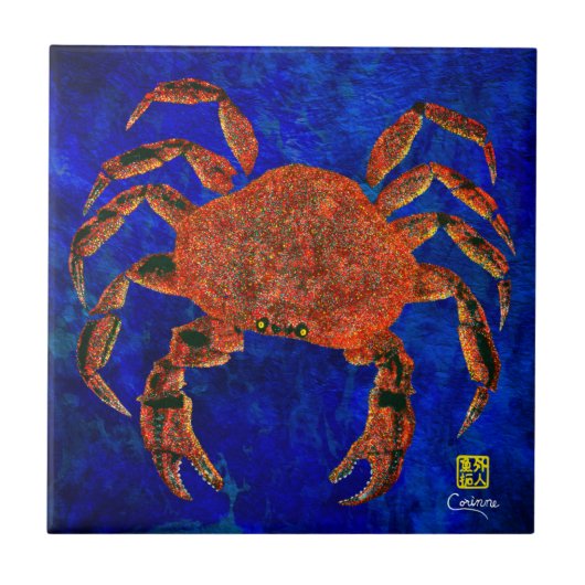 Dungeness Crab R - Small Ceramic Tile Tegeltje (Voorkant)
