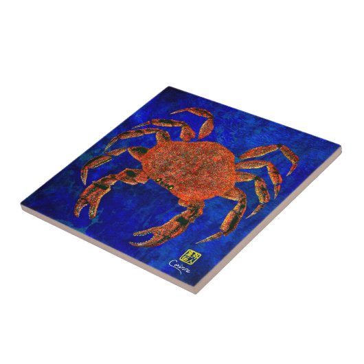 Dungeness Crab R - Small Ceramic Tile Tegeltje (Zijkant)