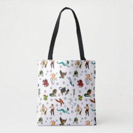 Dungeon and Dragons Creatures and Dice Tote Bag