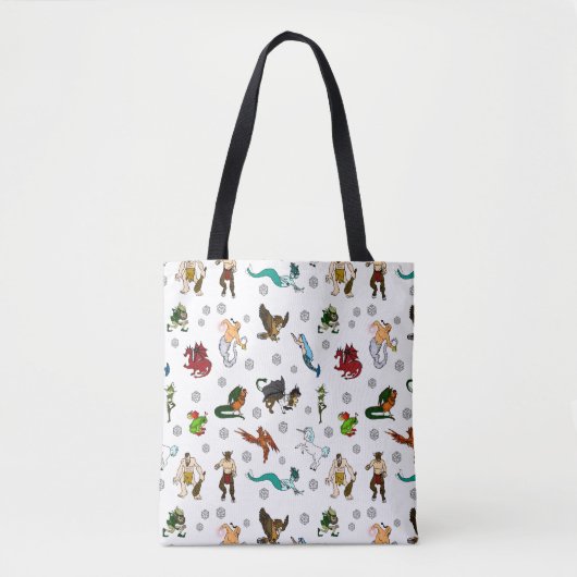 Dungeon and Dragons Creatures and Dice Tote Bag (Voorkant)