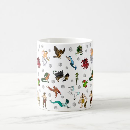 Dungeon and Dragons Dice and Magical Creaters Koffiemok (Center)