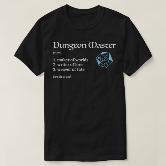 Dungeon and Master (DM) Definition Dungeons en RP T-shirt (Design voorkant)