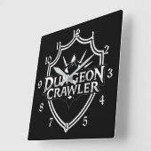 Dungeon Crawler Zwart En Wit Vierkante Klok (Hoek)