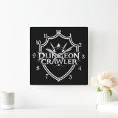 Dungeon Crawler Zwart En Wit Vierkante Klok (Huis)
