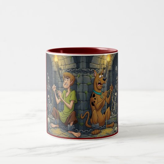 Dungeon Delights: Spaghetti Ontsnapping Tweekleurige Koffiemok (Center)