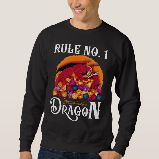 Dungeon Dice Shirt Never Trust A Dragon RPG Gamers (Voorkant)