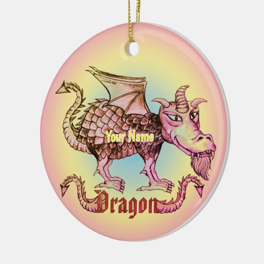 Dungeon Dragon  Keramisch Ornament (Links)