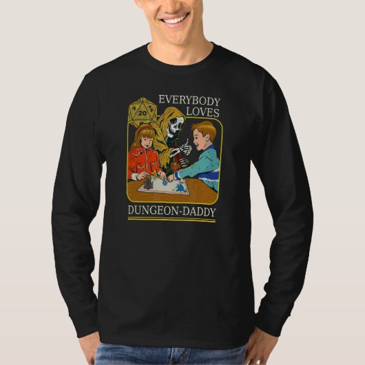 Dungeon Father Rpg Role Spel Gamer Dice D2 T-shirt (Voorkant)