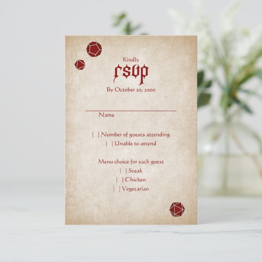 Dungeon Kaart RPG Gamer Bruiloft (Staand voorkant)