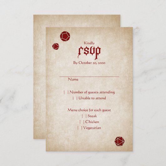 Dungeon Kaart RPG Gamer Bruiloft (Voorkant / Achterkant)