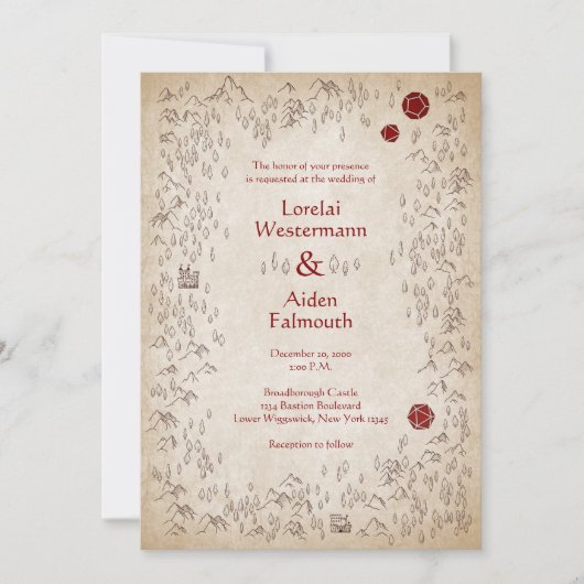 Dungeon Kaart RPG Gamer Bruiloft (Voorkant)