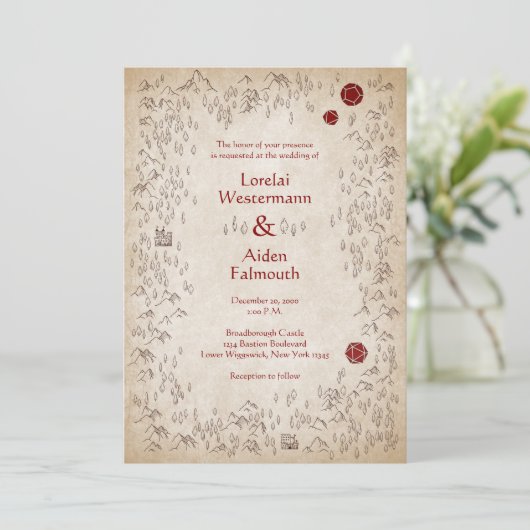 Dungeon Kaart RPG Gamer Bruiloft (Staand voorkant)