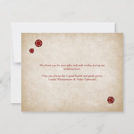 Dungeon Kaart RPG Gamer Bruiloft (Achterkant)