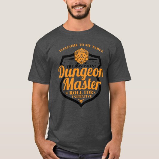 Dungeon Master Gamer RPG dobbelstenen leuk cadeau T-shirt (Voorkant)
