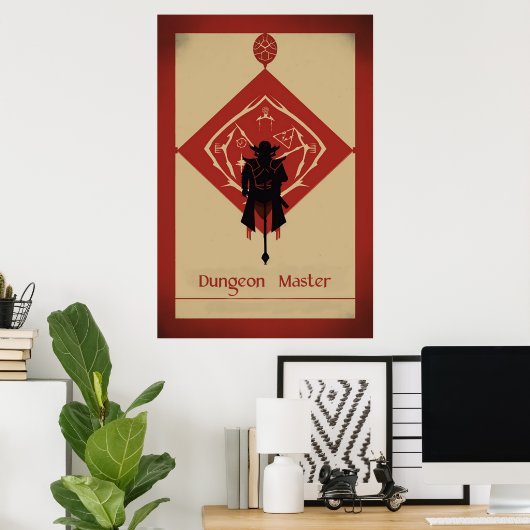 Dungeon Master Minimalist Poster (Thuiskantoor)
