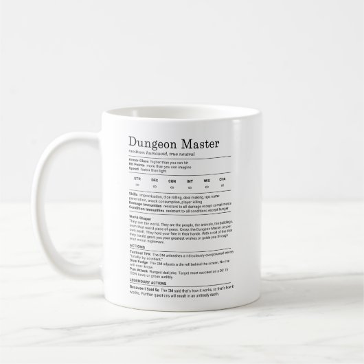 Dungeon Master Stat Blok Koffiemok (Links)