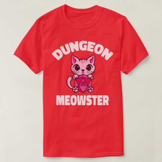 Dungeon Meoester Kat Tafelblad Polyhedral T-shirt (Design voorkant)