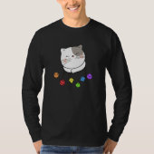 Dungeon Meowster en Nerdy Cat Polyhedral Dice Set T-shirt (Voorkant)