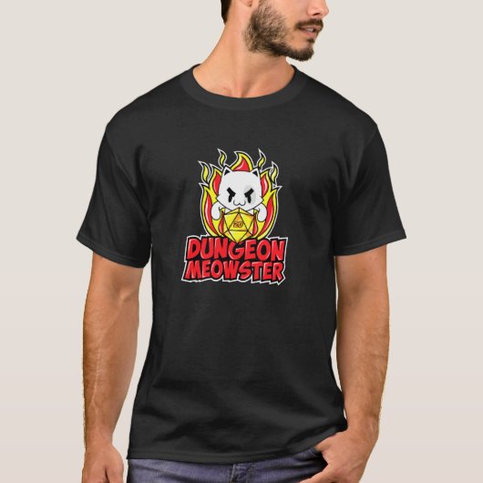 Dungeon Meowster Fantasy Rpg Dm Kat Bordspel T-shirt (Voorkant)
