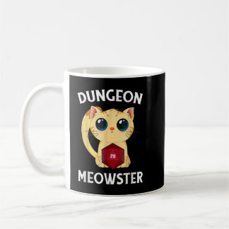 Dungeon Meowster Funny-Nerdy Cat D20 RPG Fantasy G Koffiemok