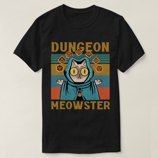 Dungeon Meowster Funny Nerdy Gamer Cat  Gam T-shirt (Design voorkant)
