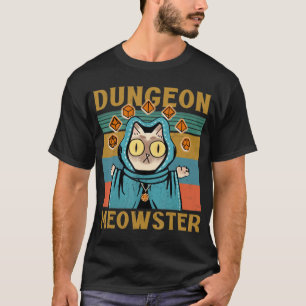 Dungeon Meowster Funny Nerdy Gamer Cat  Gam T-shirt